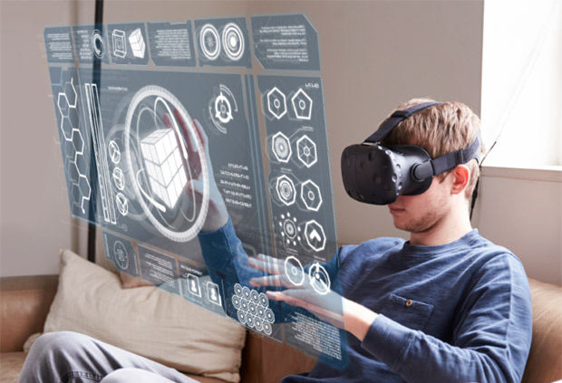 Людина в VR-шоломі